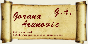 Gorana Arunović vizit kartica